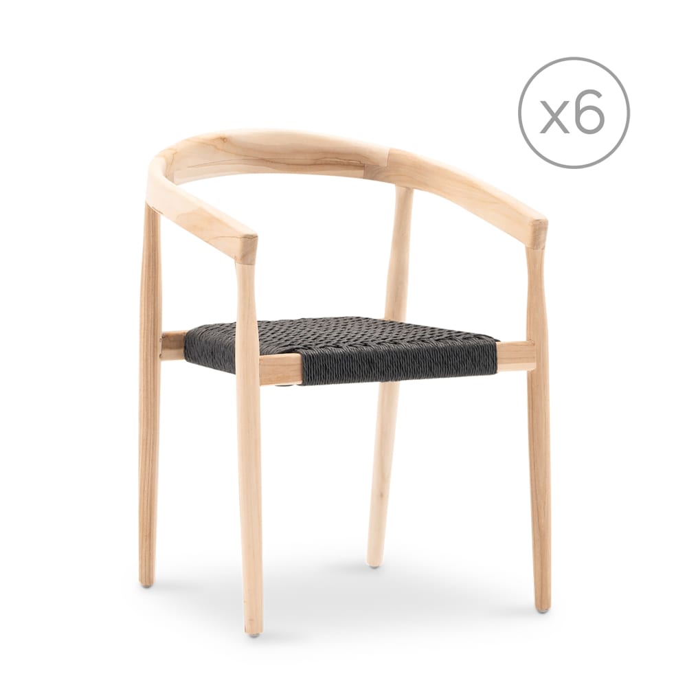 Lot 6 chaises courbes - teck