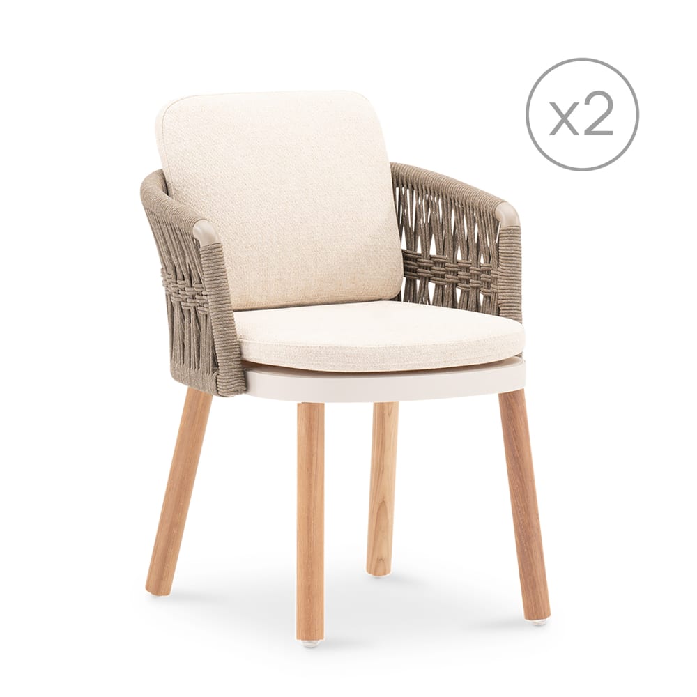 Lot 2 chaises teck et