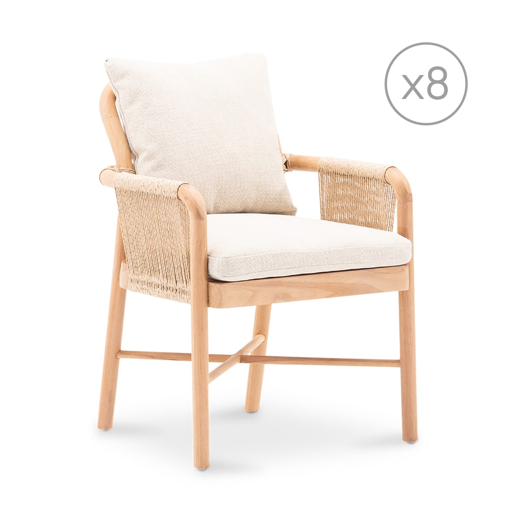 Lot 8 chaises teck et