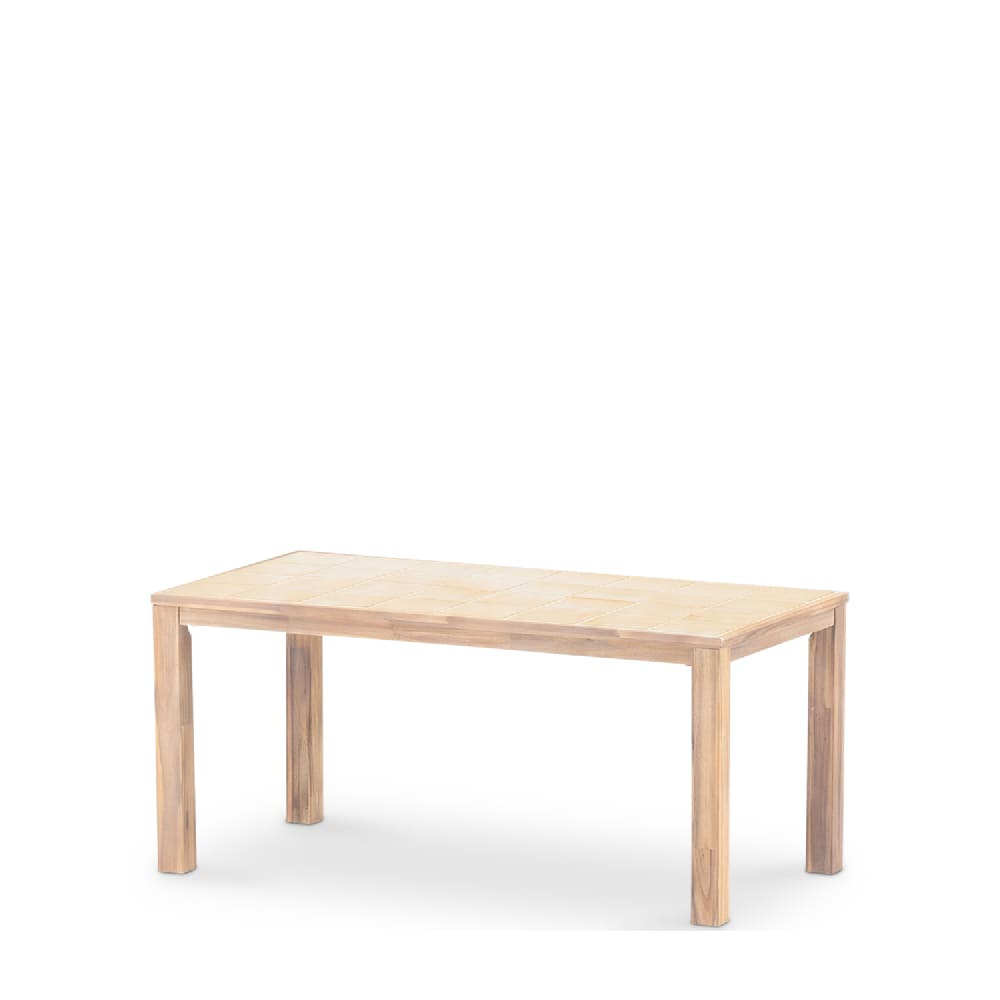 Table à manger rectangulaire, bois et céramique 167x87x76 beige