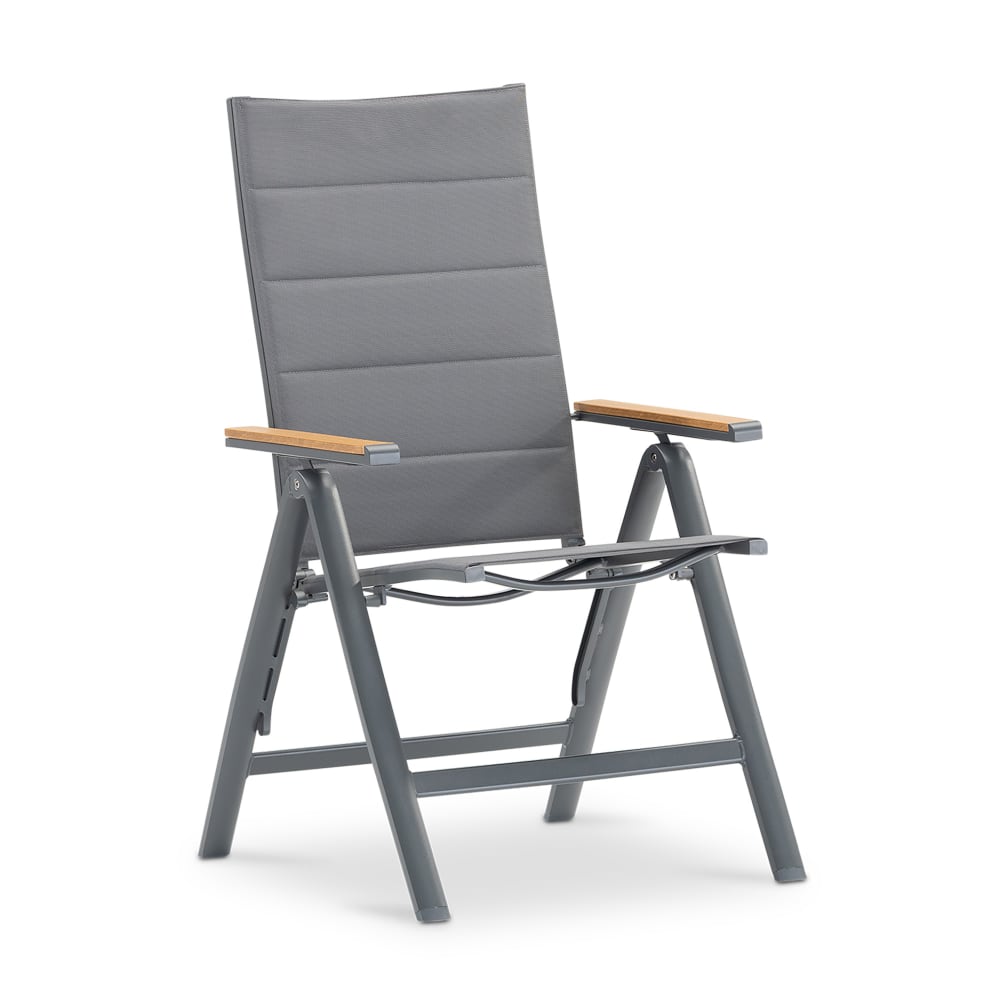 Chaise multiposition en aluminium anthracite