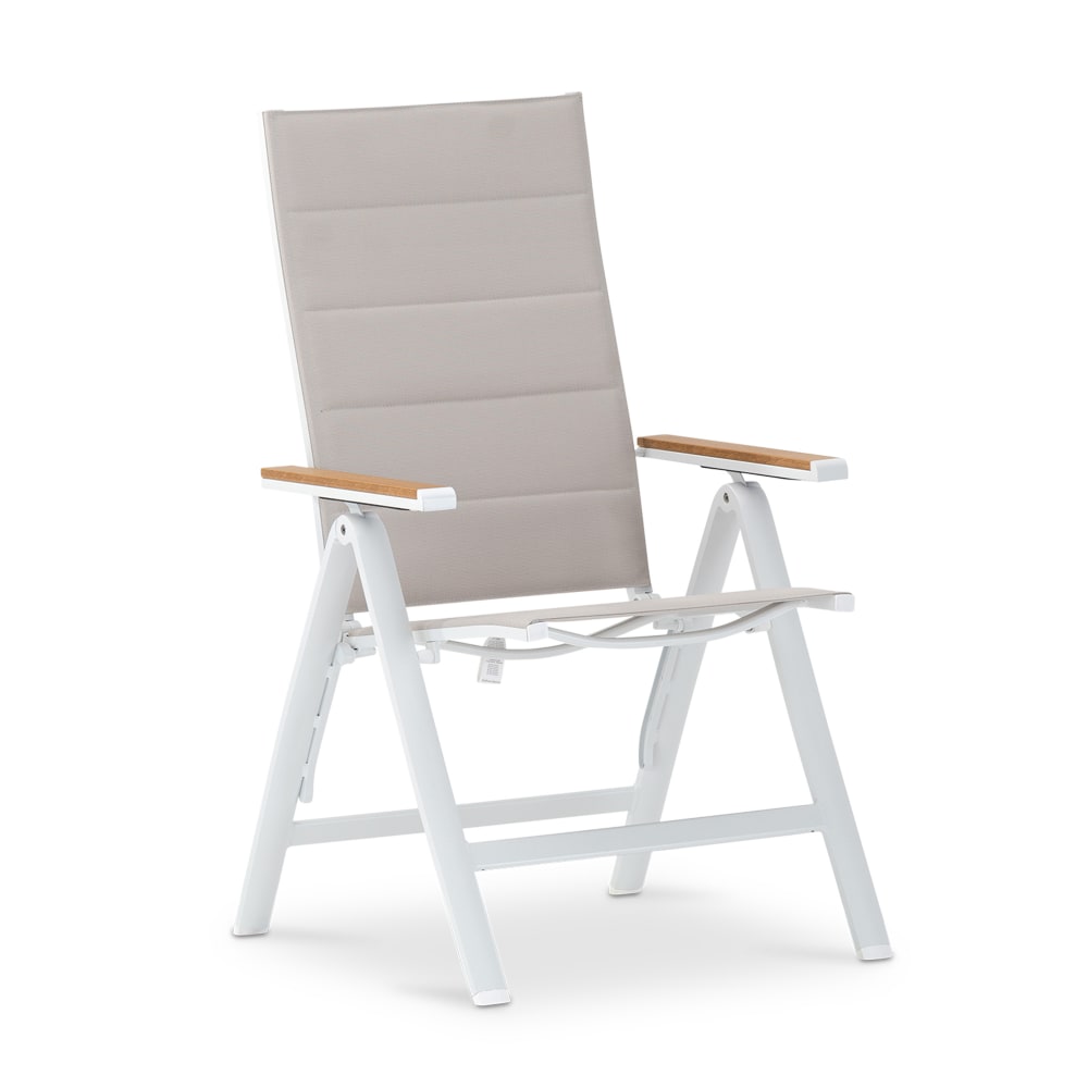Chaise multiposition en aluminium blanc