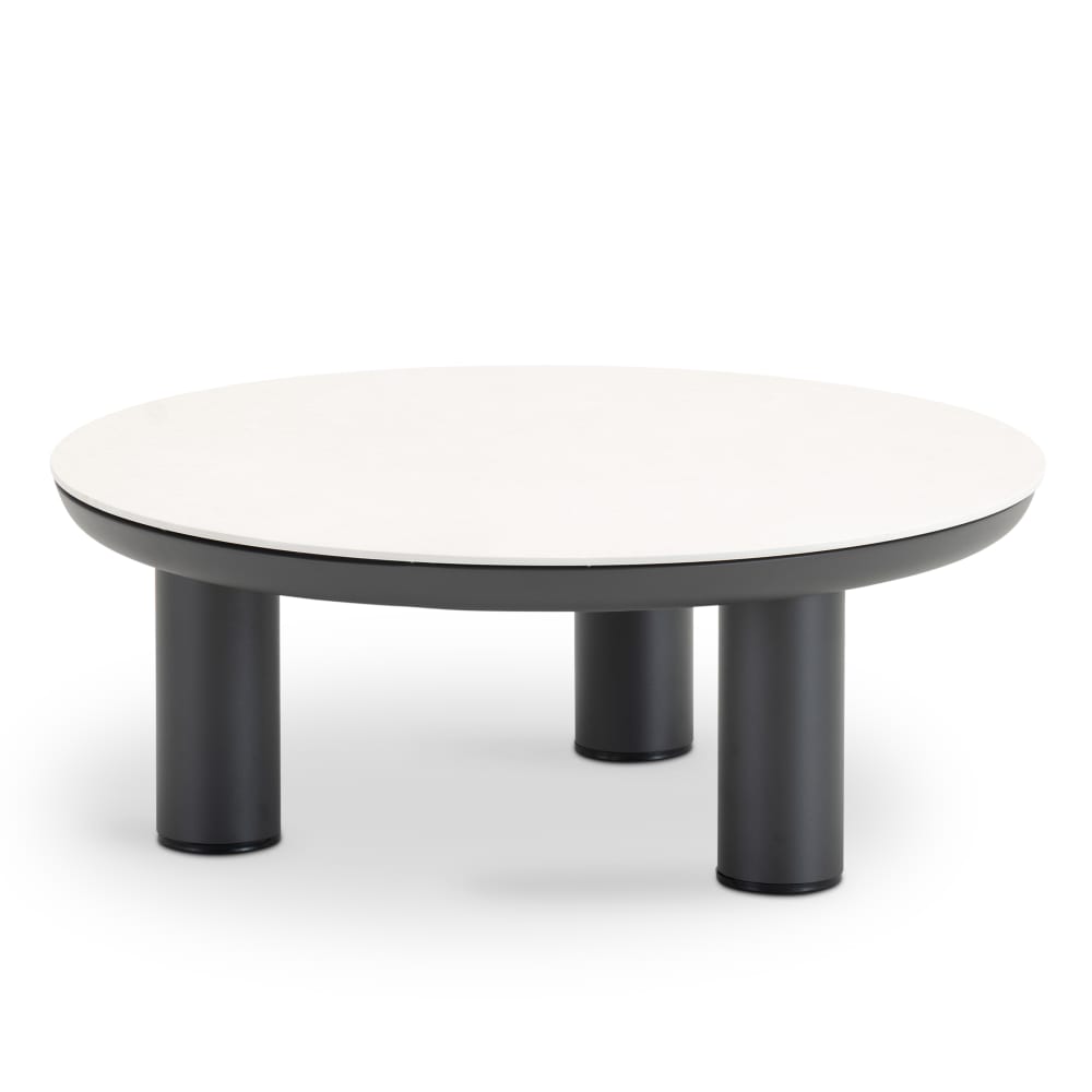 Table basse D80x30, plateau - pierre
