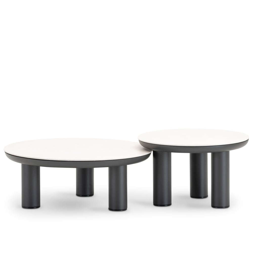 Set 2 tables basses D60.D80, plateau