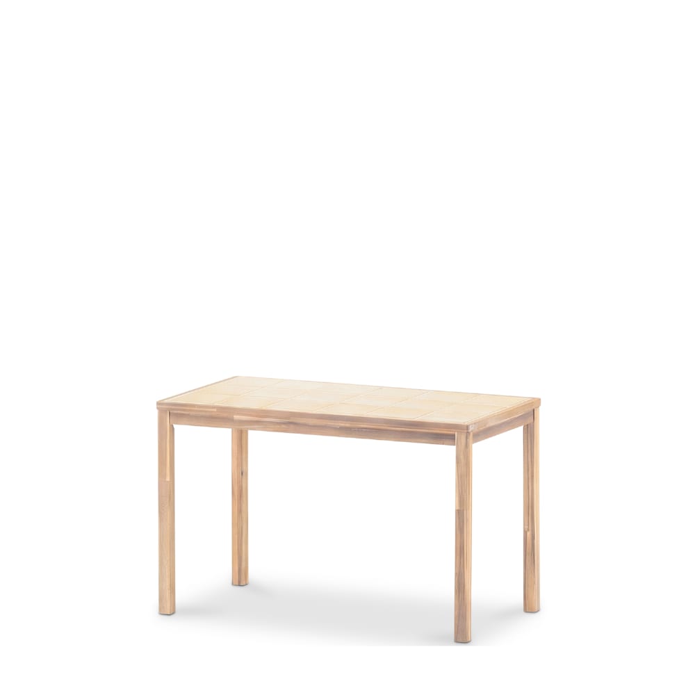 Table à manger rectangulaire, bois et céramique 127x66x76 beige