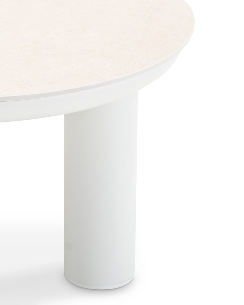 Table de jardin D120x74 avec plateau en imitation pierre blanc