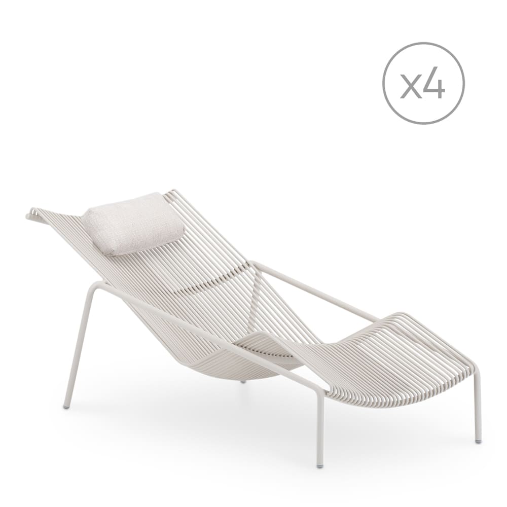 Lot de 4 chaises longues