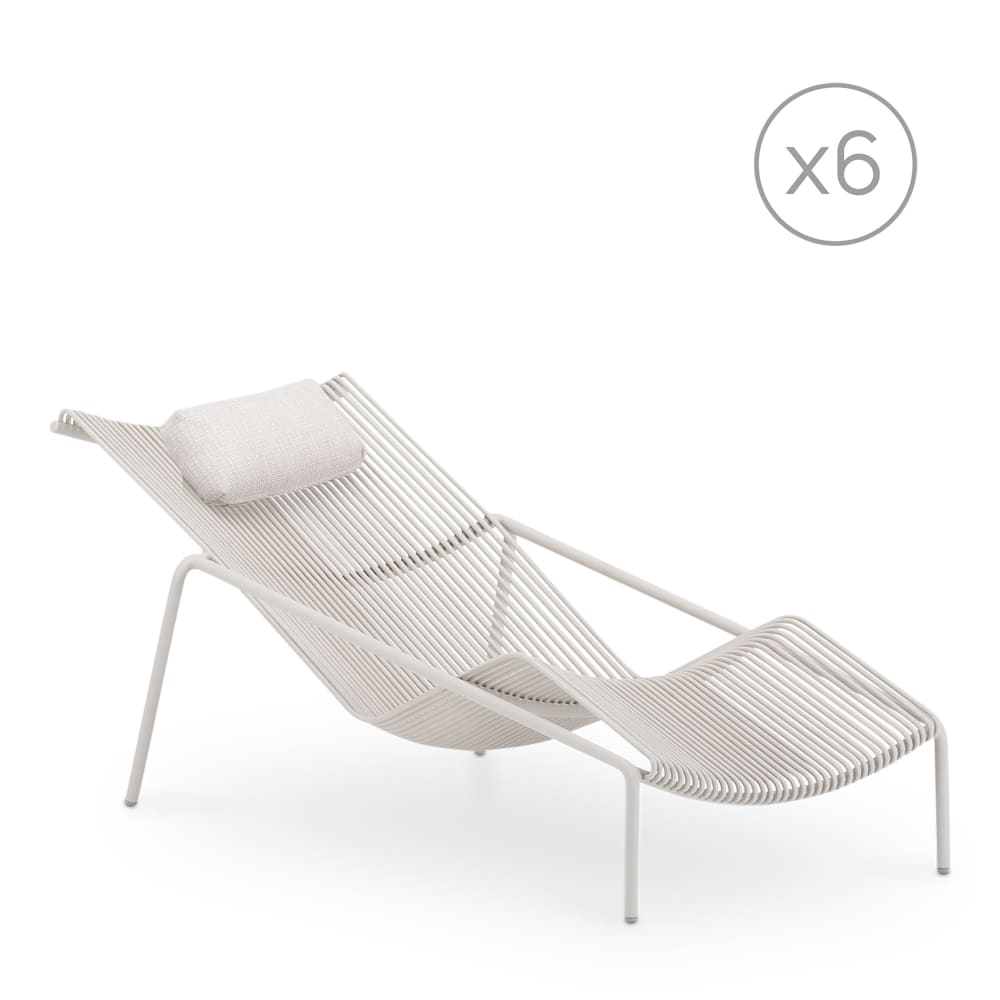 Lot de 6 chaises longues