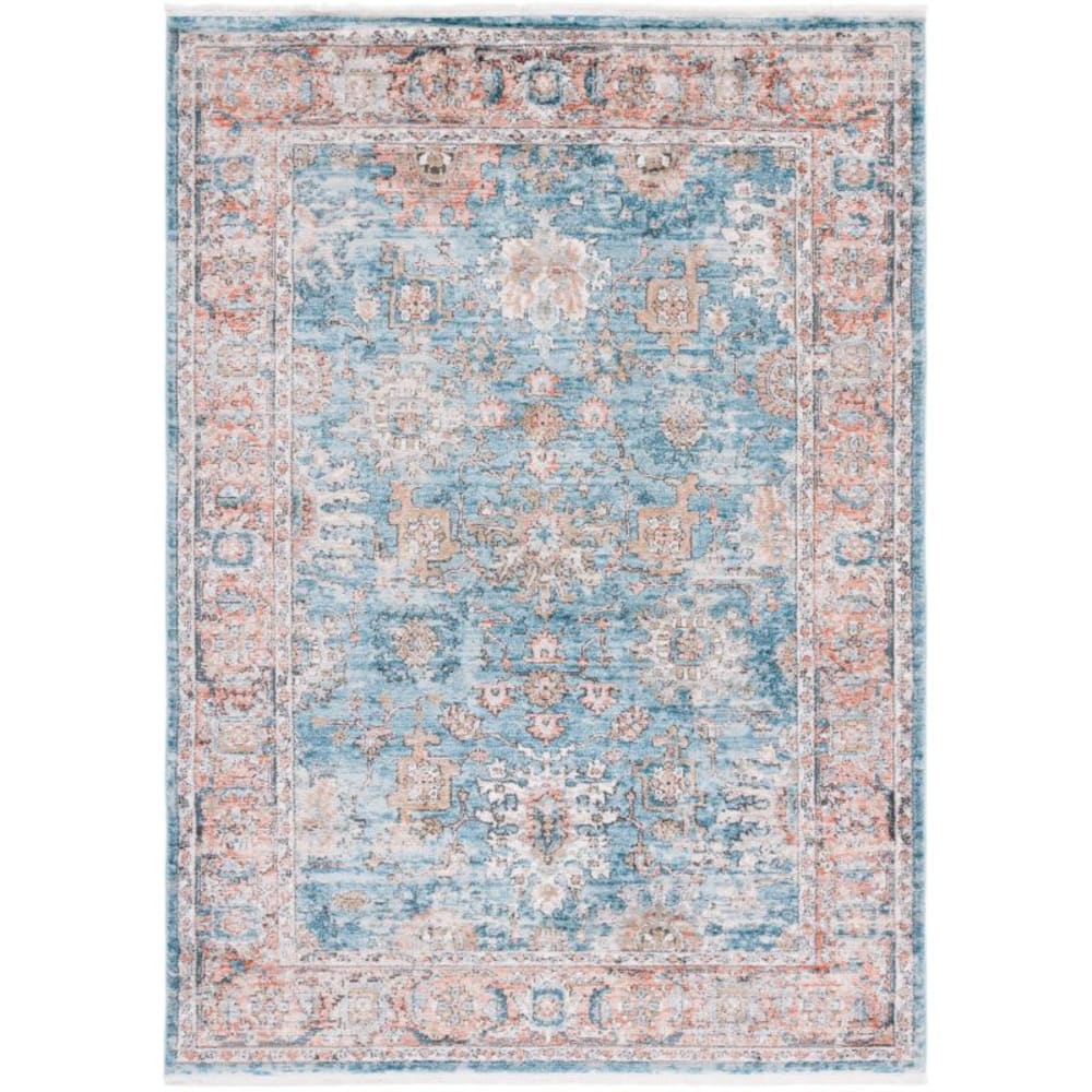 Tapis contemporain en polypropylène bleu/rouge, 122 x 183 cm