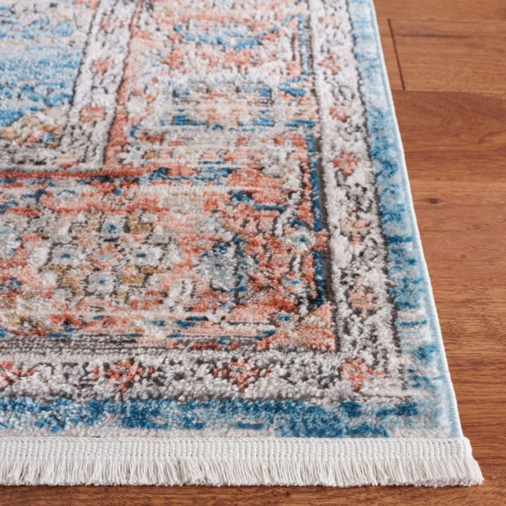 Tapis contemporain en polypropylène bleu/rouge, 122 x 183 cm — vue 4