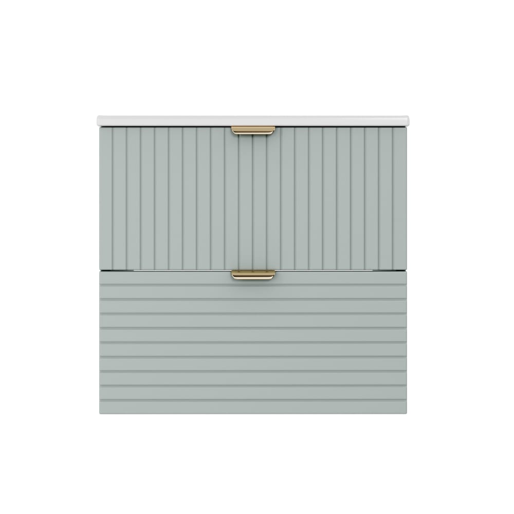 Waschbeckenschrank mit 2 Schubladen 61 cm, Salbeigrün - Maisons