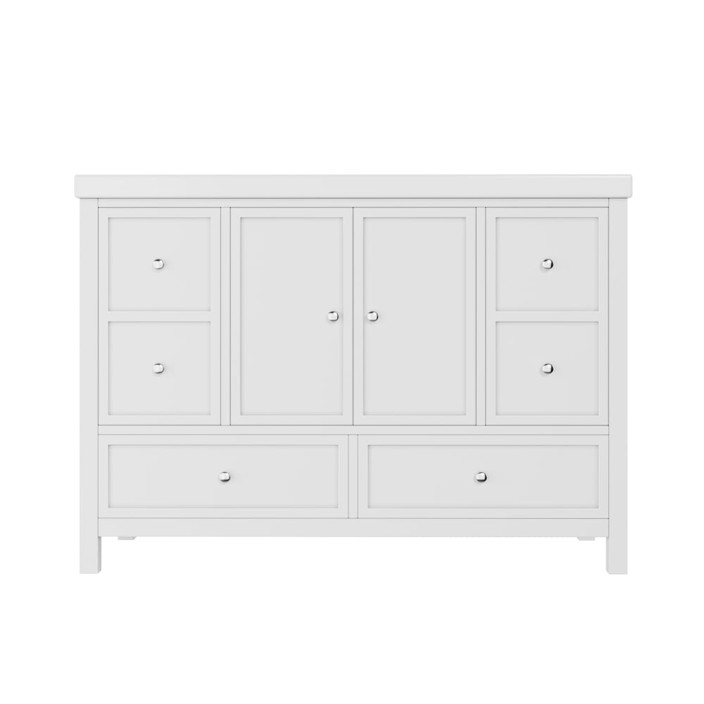 Meuble salle de bain 120cm, 2 portes et 2 tiroirs, Blanc — Beyit