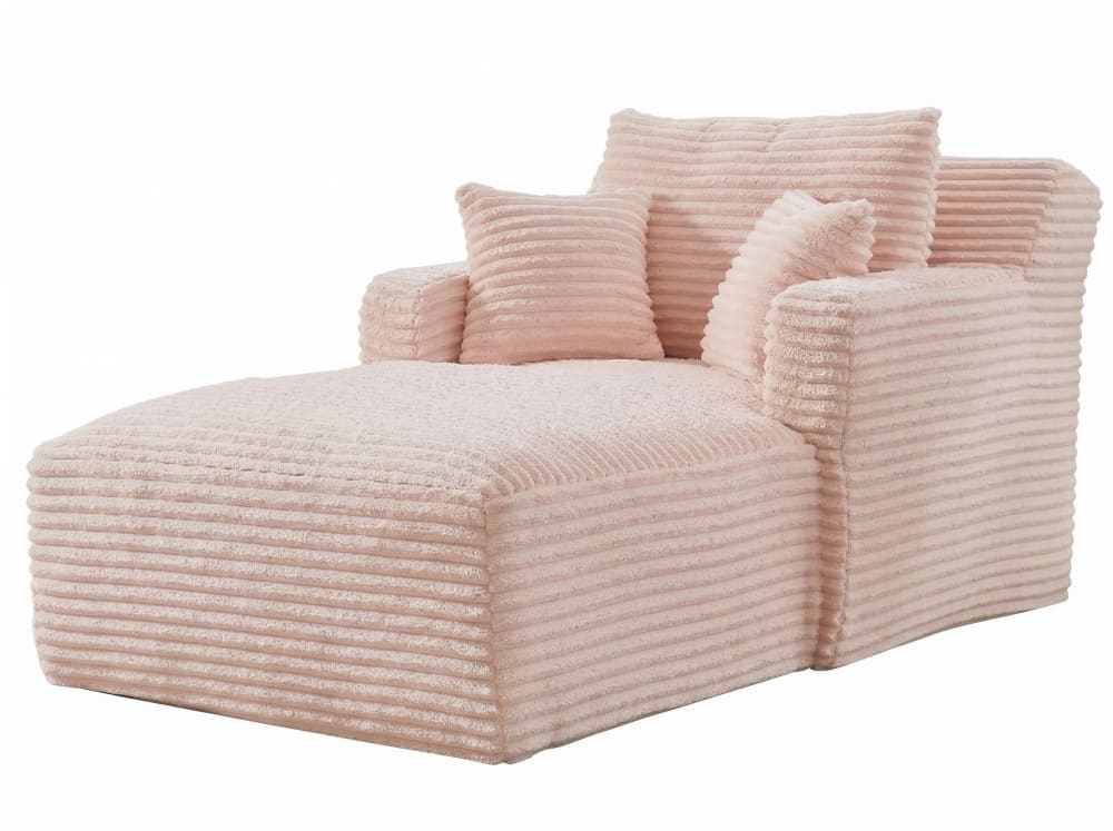 Canapé méridienne lit - velours rose