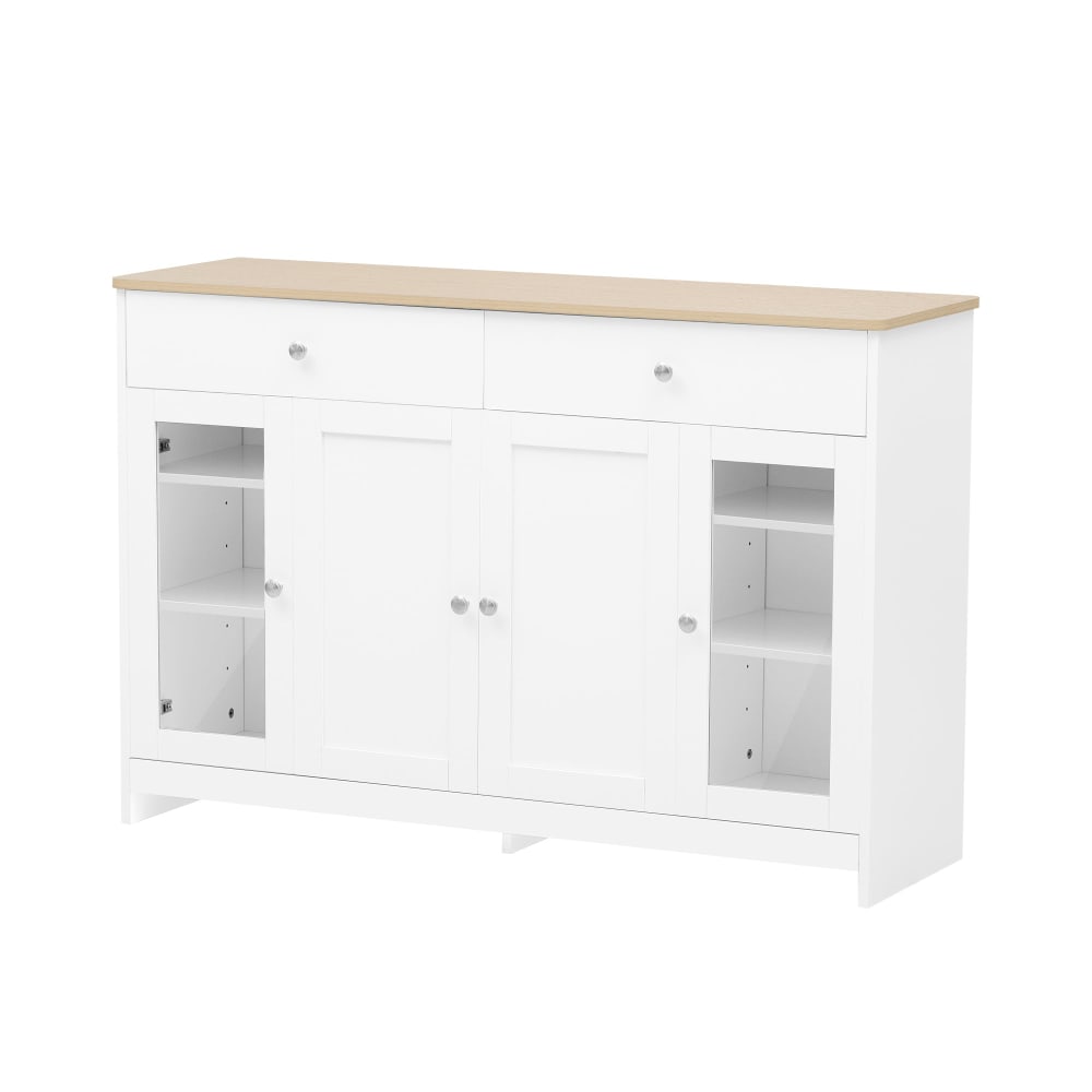 buffet blanc effet bois