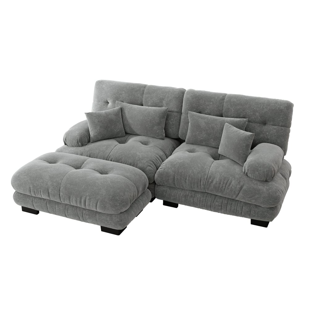 Canapé d'angle 3 places - ottoman