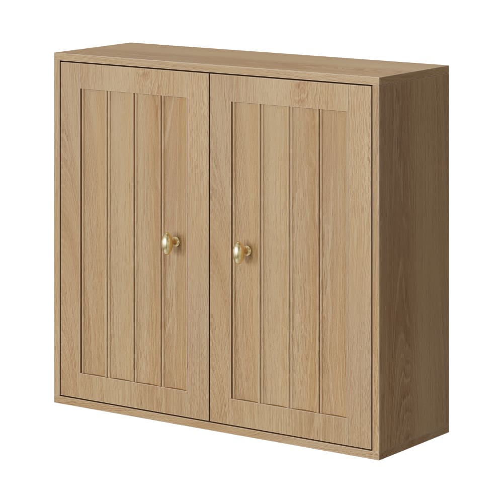 Urban Meuble Wandschrank Eiche 61,5cm - Hängender Badschrank mit 3-fach Verstellbar Beige Spanplatte