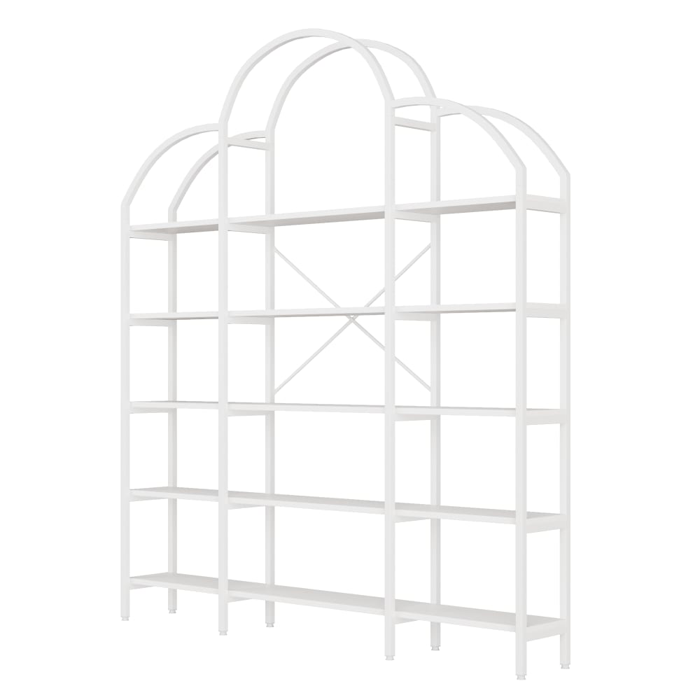 Bibliothèque étagère en acier blanc 5 niveaux forme nuage 170x26x190cm
