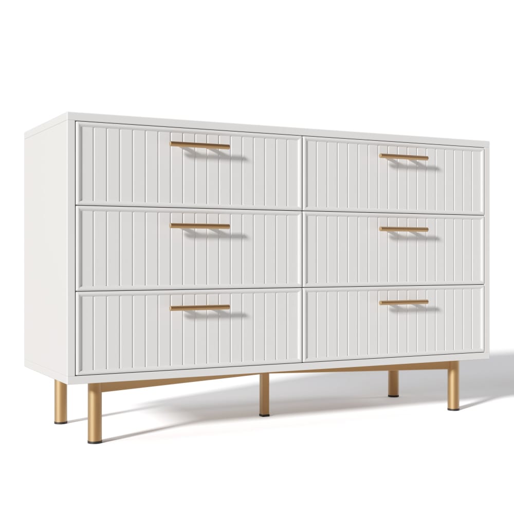 Buffet blanc design rayuré