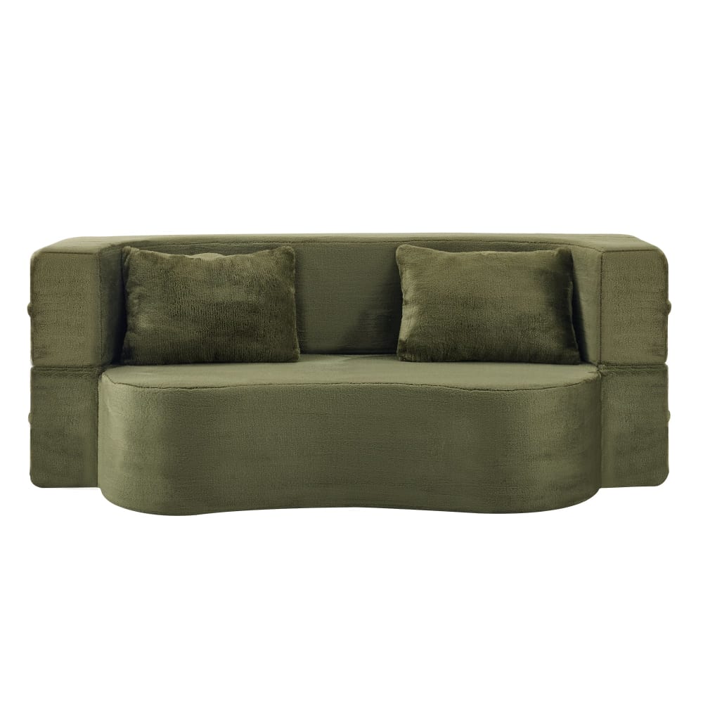 Canapé-lit 2 places - velours olive