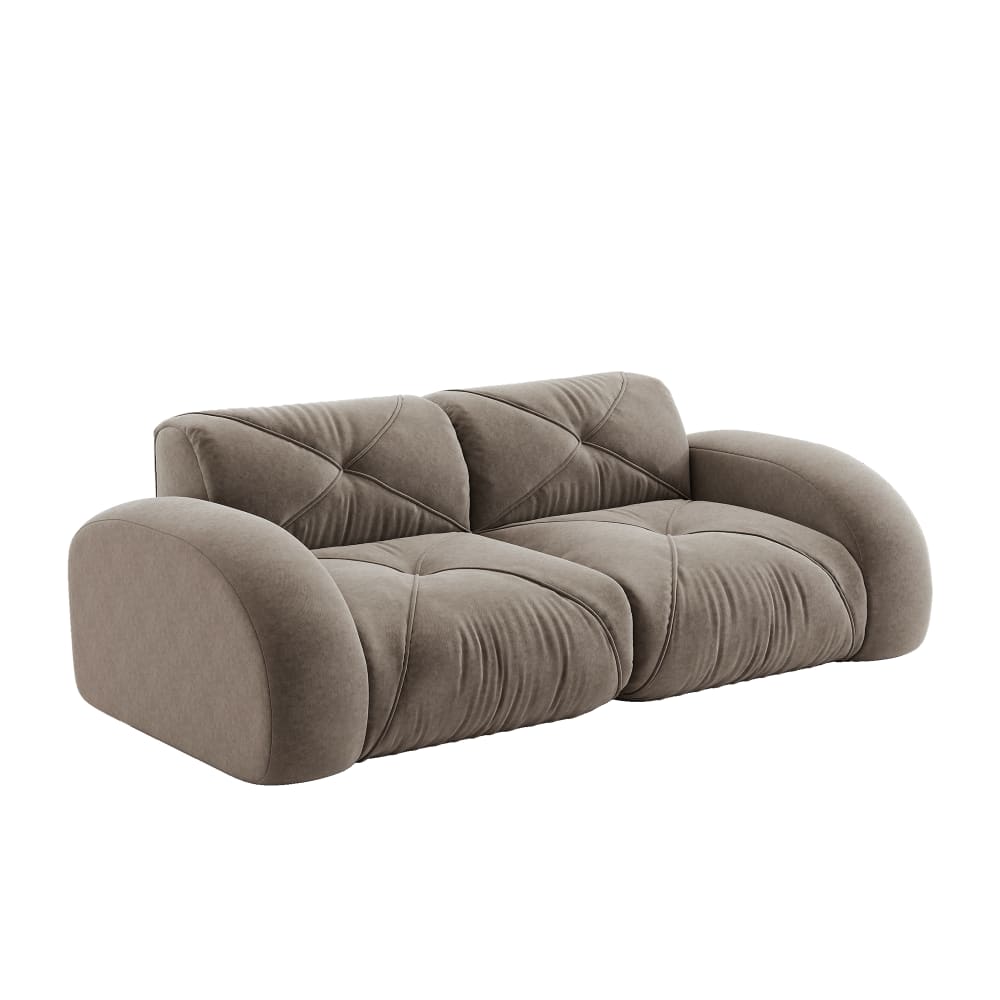 Canapé 2 places tissu chenille taupe design articulé
