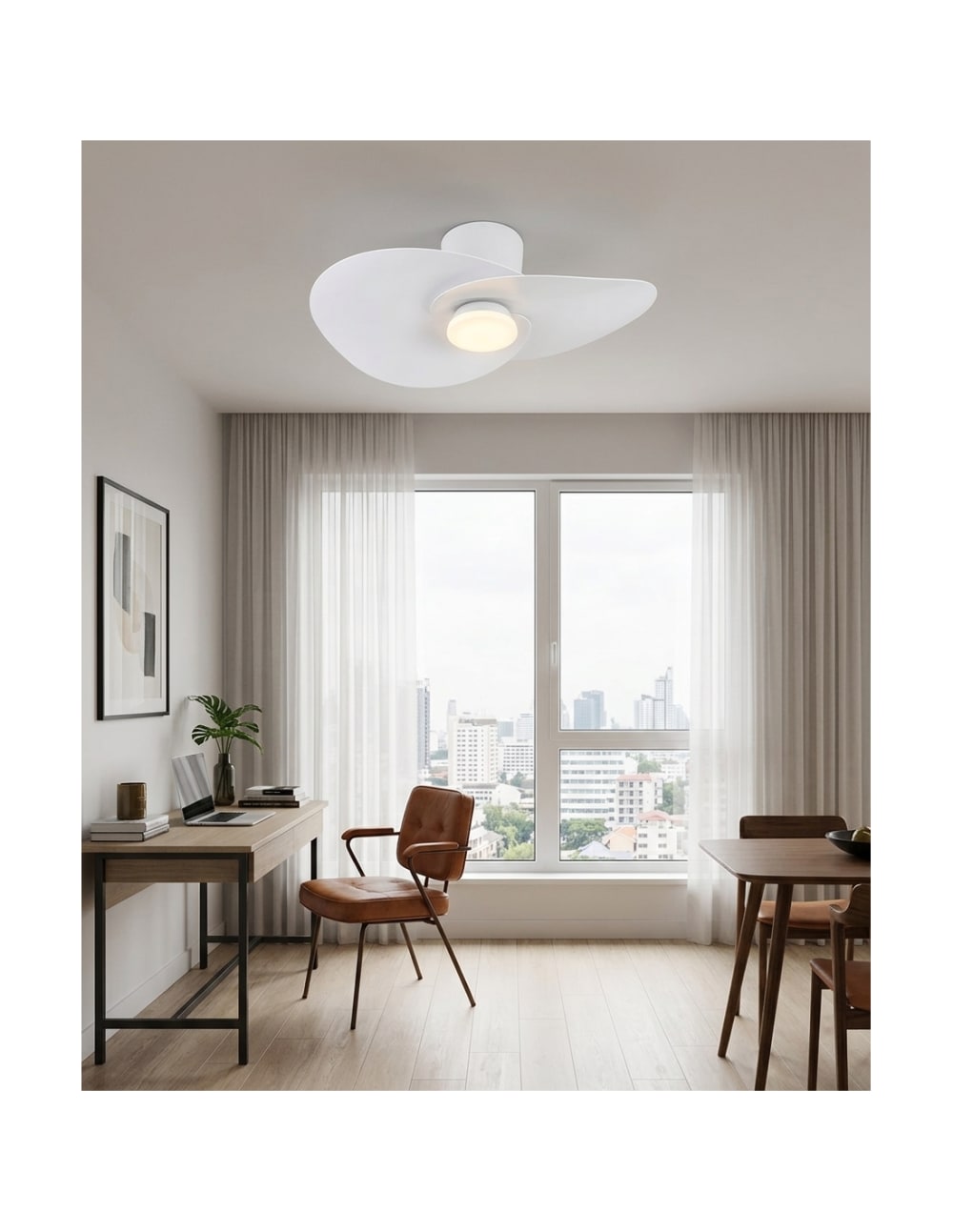 Plafonnier ventilateur abs blanc — vue 3