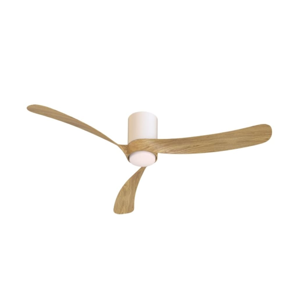 Plafonnier ventilateur abs blanc et bois