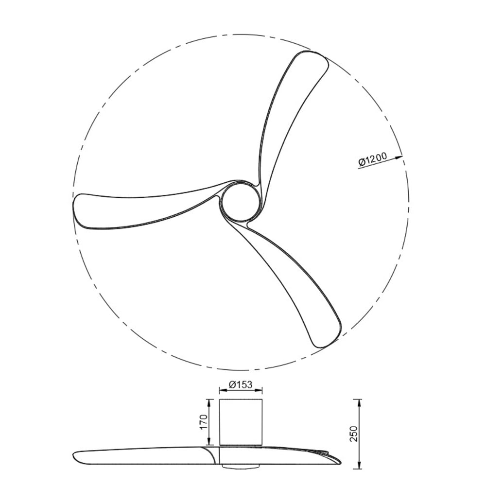 Plafonnier ventilateur céramique blanc et bois — vue 4