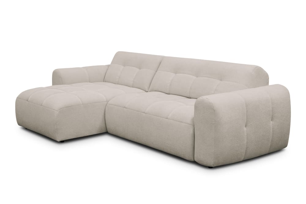 Courtois Laville Ecksofa 4-Sitzer links, creme Beige Holz