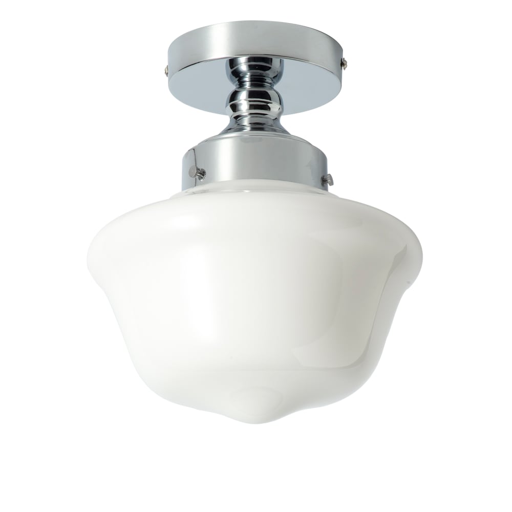 Plafonnier verre blanc crème Ø22 cm