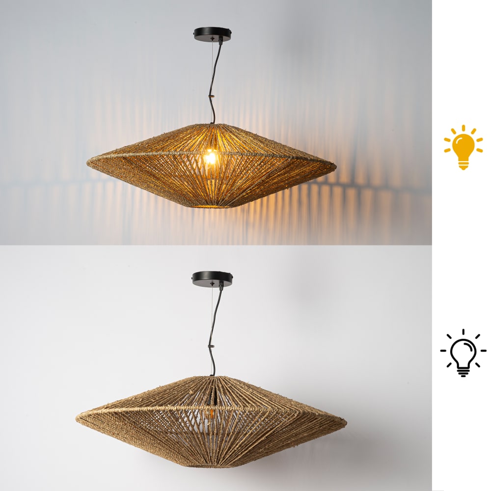 Suspension fibre végétale naturelle tressée Ø80 cm — vue 4