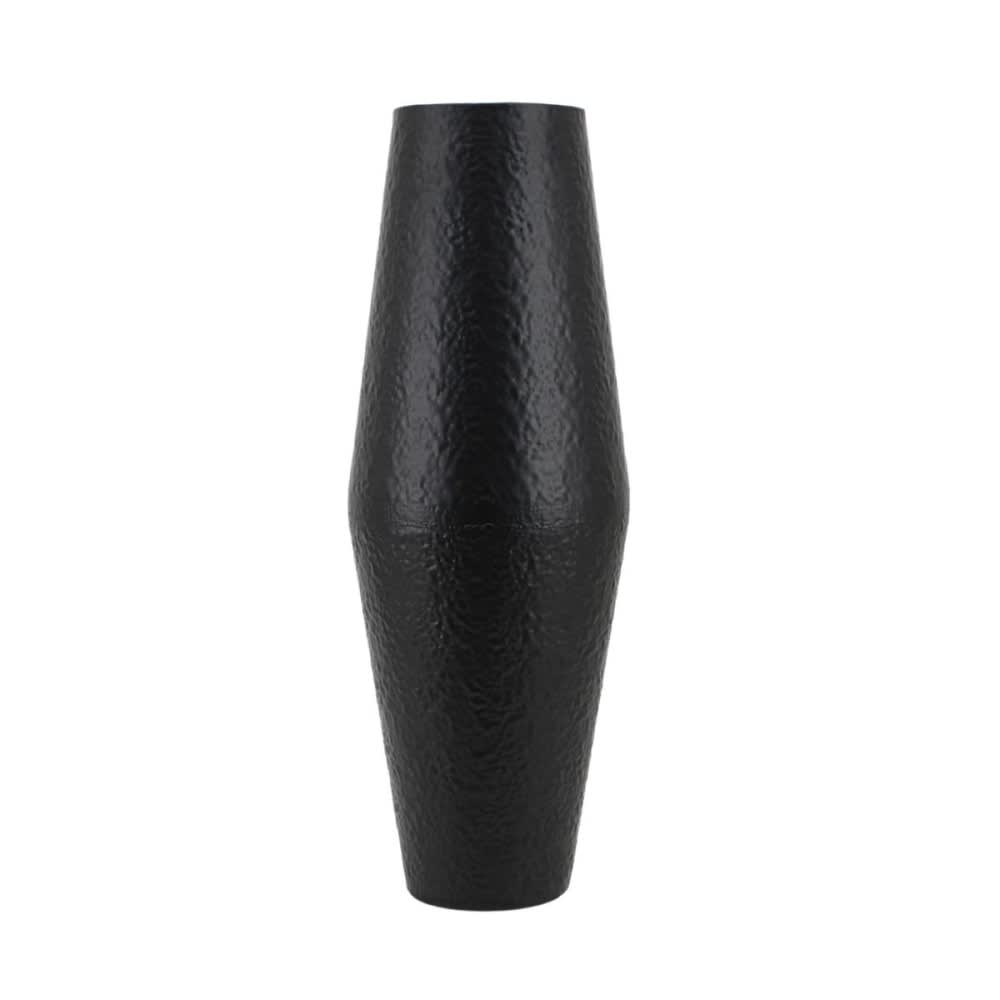 Vase design en fer martelé noir, h65cm