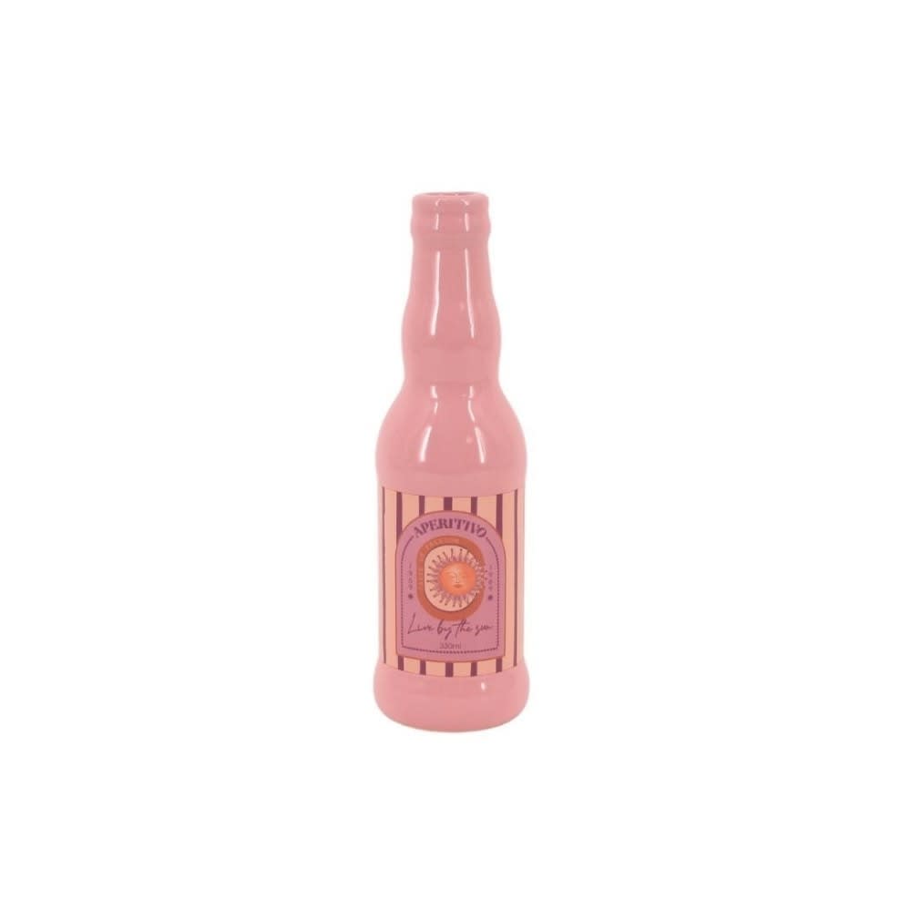 Vase bouteille soleil rose, h22cm