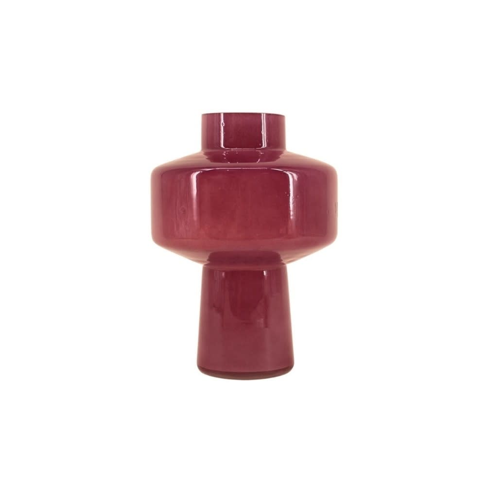 Vase géométrique en verre opaque, violet h27cm