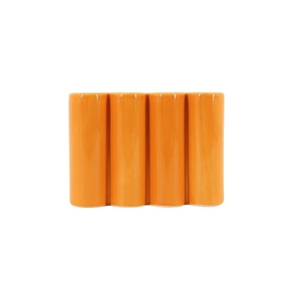 Vase en céramique alvéolé coloré, jaune h17cm