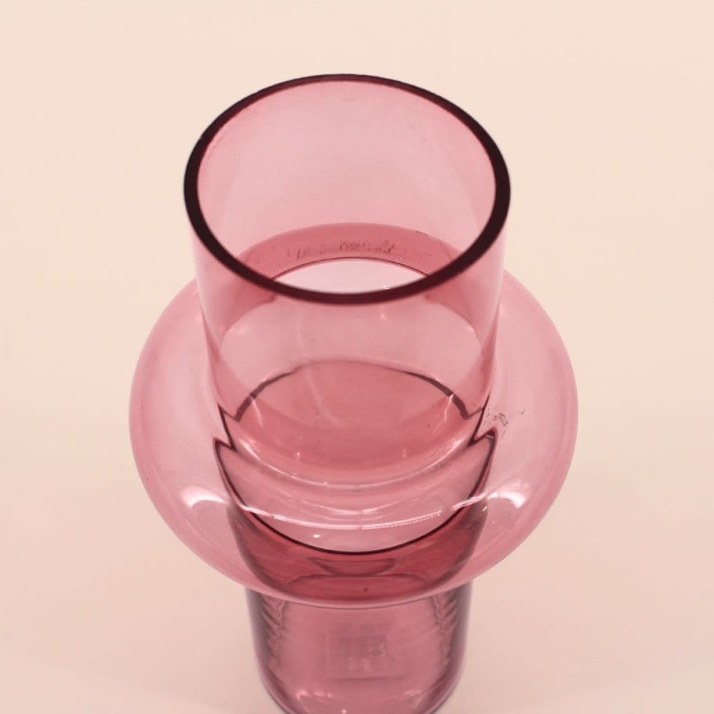 Vase anneau en verre, rose h25cm — vue 3