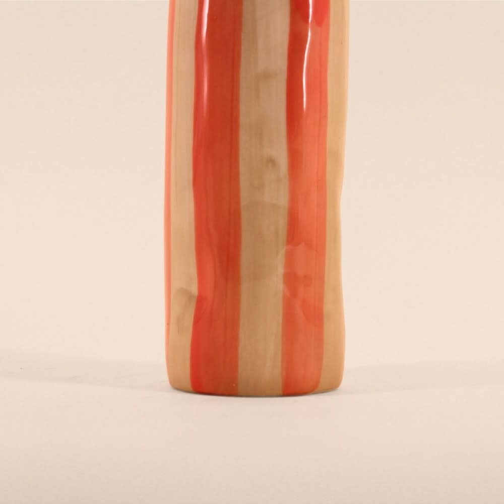 Vase rayures et perles rayé orange, h20cm