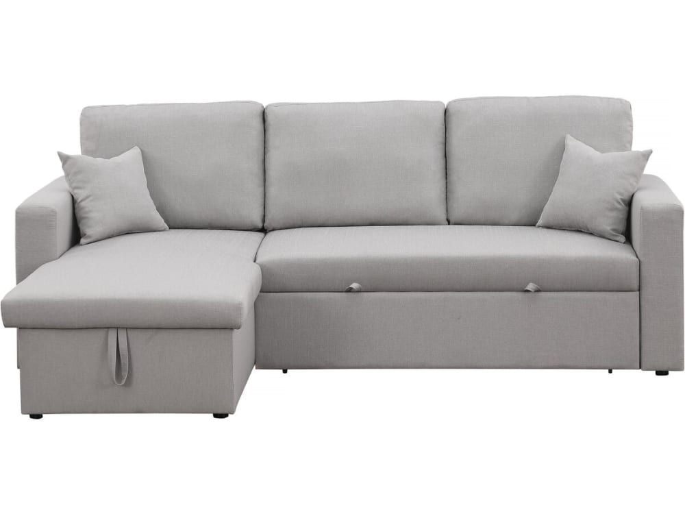 Canapé d'angle convertible 3 places en lin gris Canapé d'angle convertible 3 places en lin gris