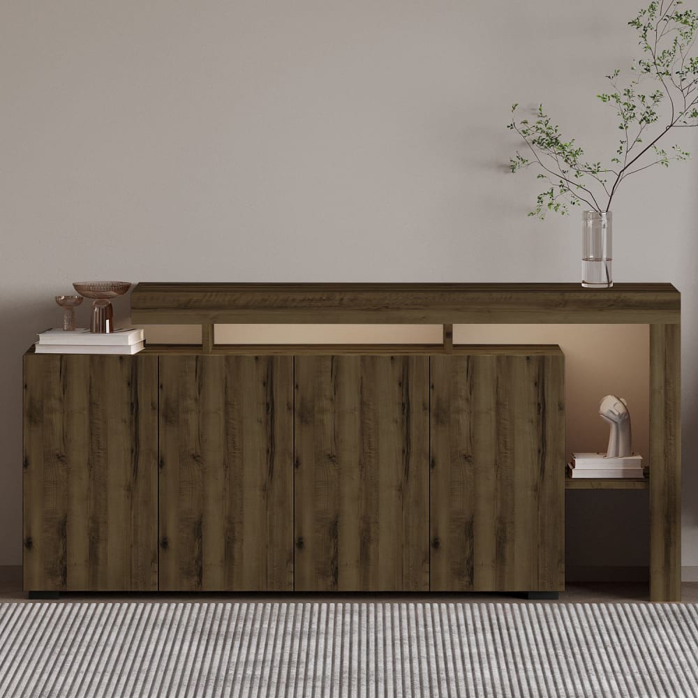 Buffet en bois marron 170 x 35 x 80 cm
