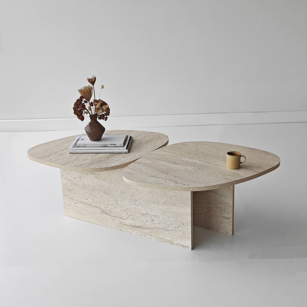 Table basse en bois beige 125 x 60 x 38 cm