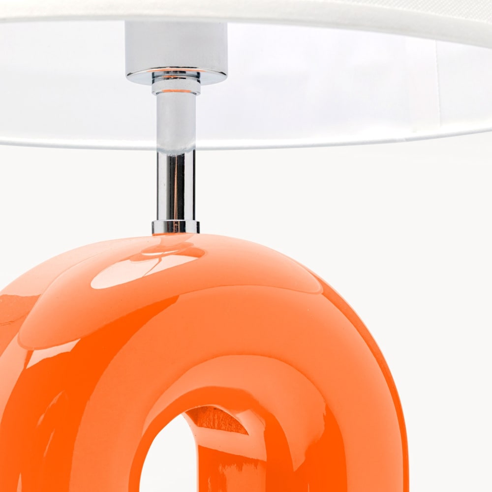 Lampe de table en polyrésine orange — vue 4