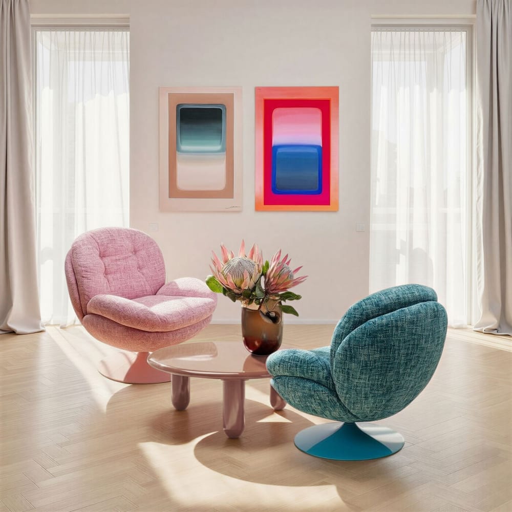 Couchtisch in Lack-Optik aus Holz, braun, D90cm - Maisons Du