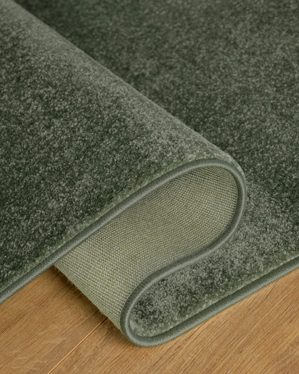 Tapis de couloir tissé velours ras vert foncé 80x400 — vue 4