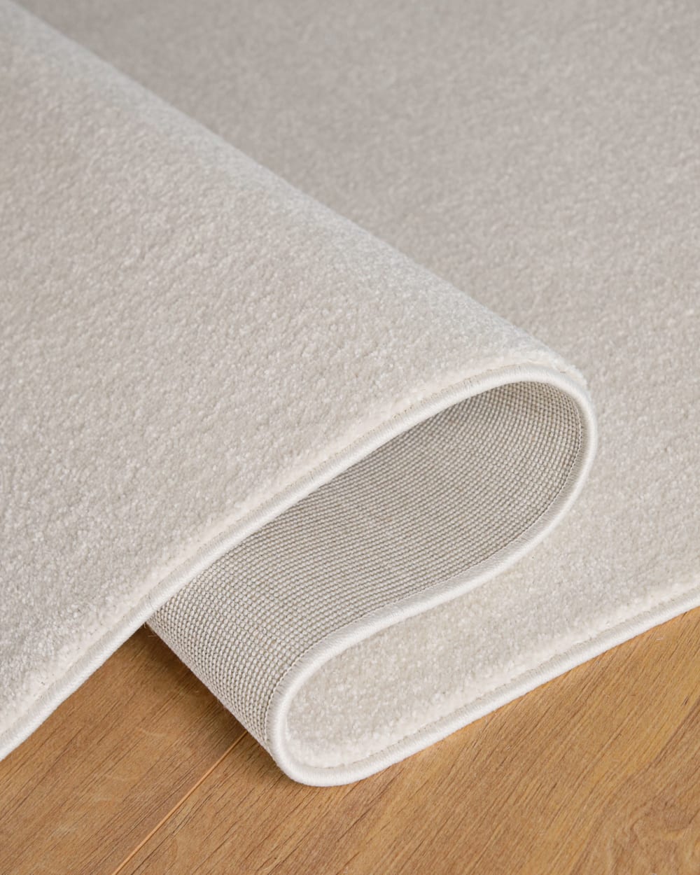 Tapis tissé velours ras blanc crème 160x230 — vue 4