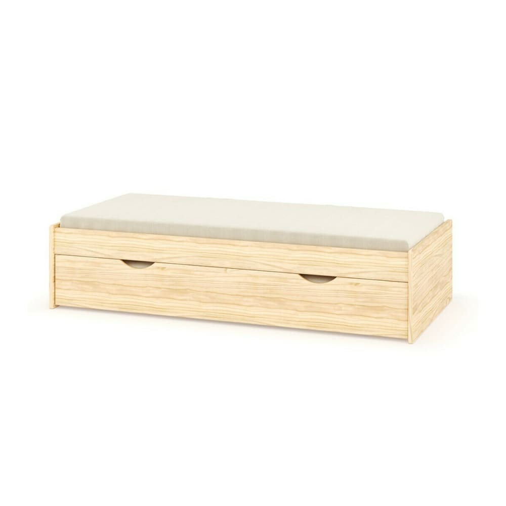 Pack lit gigogne avec matelas bois massif 90x200 cm Pack lit gigogne avec matelas bois massif 90x200 cm