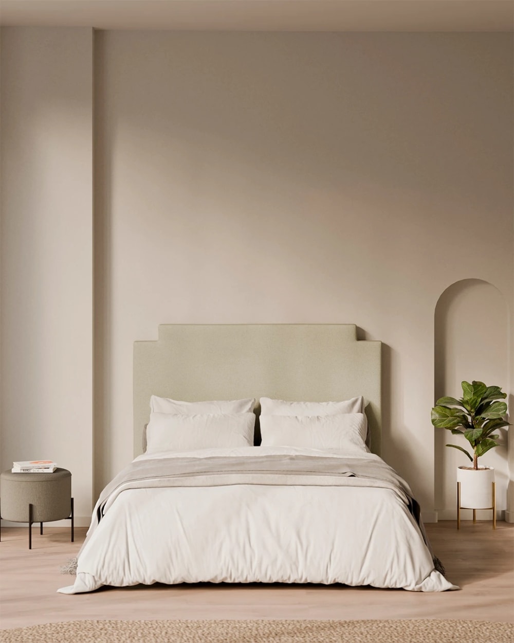 Gepolstertes Kopfteil, 180 cm, beige - Maisons Du Monde