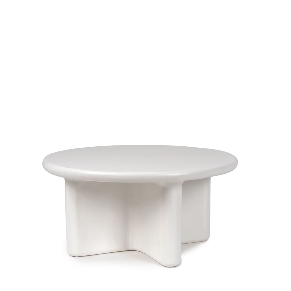 Koketto Home Runder weißer Couchtisch, 80 cm - Harz