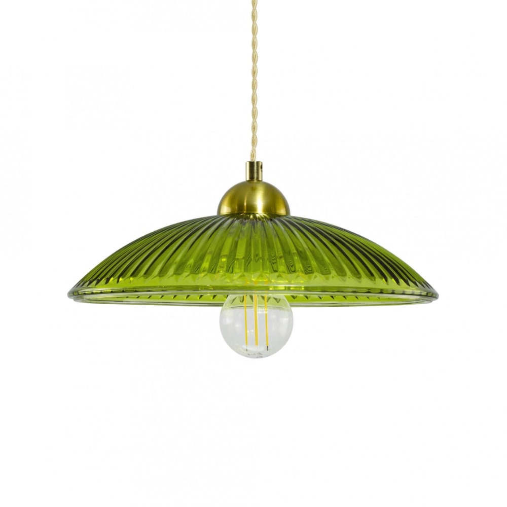Suspension en verre, équipement métal et textile torsadé — vue 4