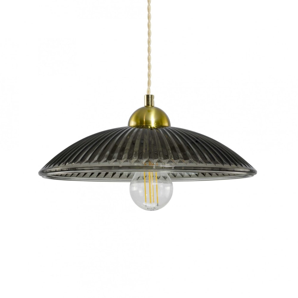 Suspension en verre, équipement métal et textile torsadé — vue 4