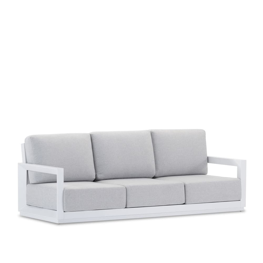 Canapé de jardin 3 places - aluminium gris