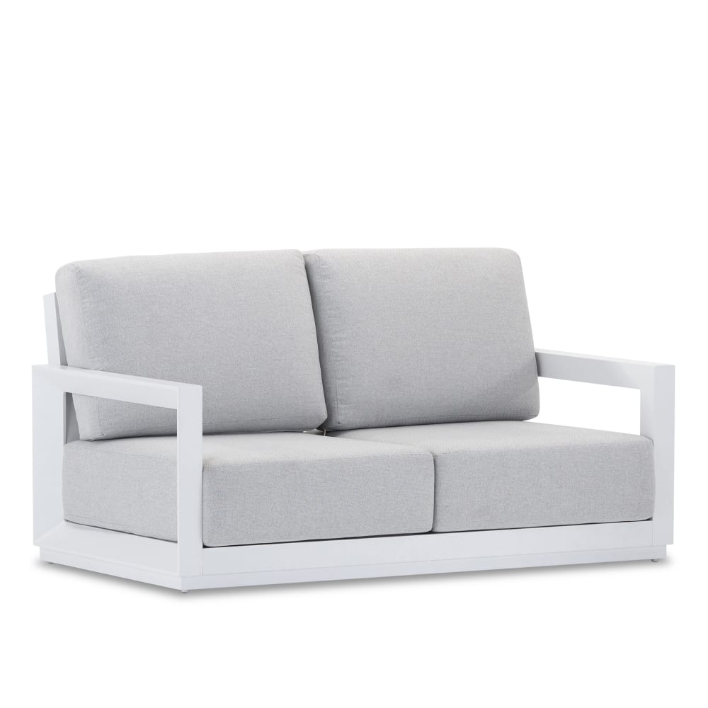 Canapé de jardin 2 places - aluminium gris